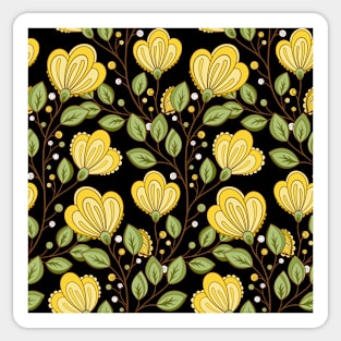 Colored Pattern with Vintage Floral Motifs Sticker